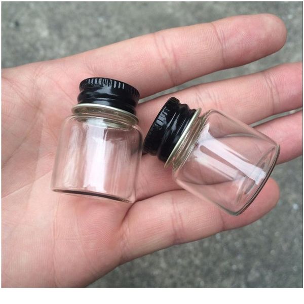

27*35*14mm 8ml mini glass bottles with metal aluminum screw cap small glass bottle empty liquid container vials jars 1 bbysrh