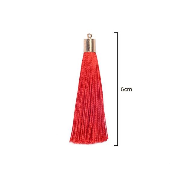 

50pcs 6cm metal caps small tassel fringe pendant diy crafts jewelry curtain hang tassel trim key cell phone bag decor materials h wmtmpf