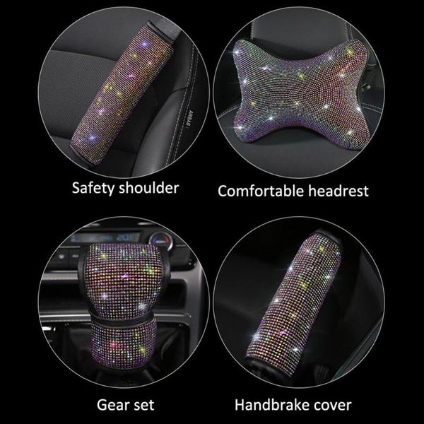 

crystal car car center console cover pad neck pillow diamond shift gear cover bling auto interior accessories dropshipping