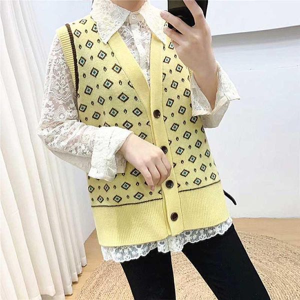 

fashion v neck women sweater vest sleeveless cotton vest plus sizes spring autumn winter casual 20201, Black;white