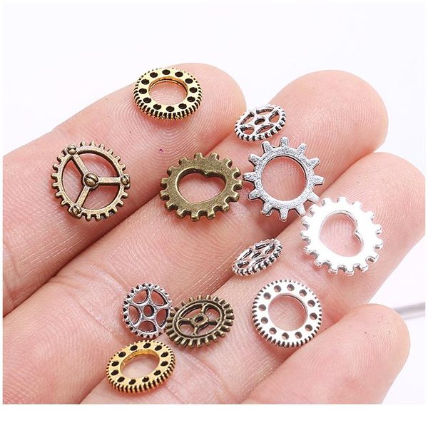 

20/40pcs 8-12mm metal mixed mini clock gear charms beads handmade diy for bracelet pendant crafts jewelry making bbyoqz