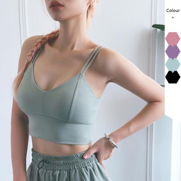 

women seamless sport bra push up shockproof strappy fitness underwear yoga pilates gym running padded kg-236, White;black