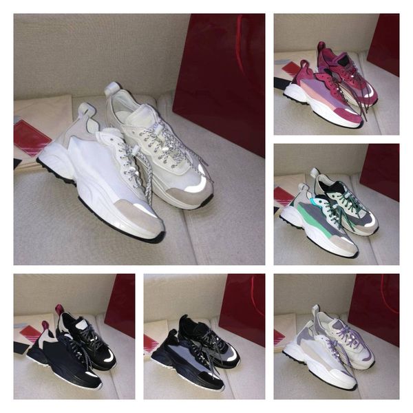 

2021 designer luxury shoes shegoes split leather and mesh technology fabric sports shoes couple casual shoes size 35-35 b1, Black