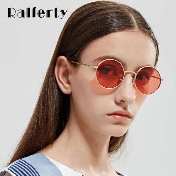 

sunglasses ralferty vintage round women men retro red sun glasses uv400 small gold metal shades steam punk eyewear oculos wx1317, White;black