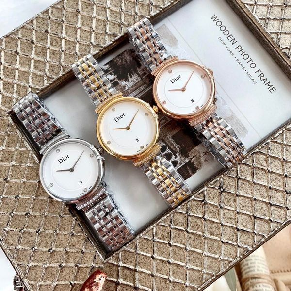

luxury watch ladies fashion quartz watches casual sports watch 2020 new designer diamond watches steel belt waterproof calendar watch 818, Slivery;brown
