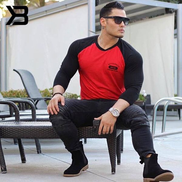 

quick dry t-shirts compression tights tee plus size fitness gym training running long sleeves t-shirt male sportswear1, Black;blue
