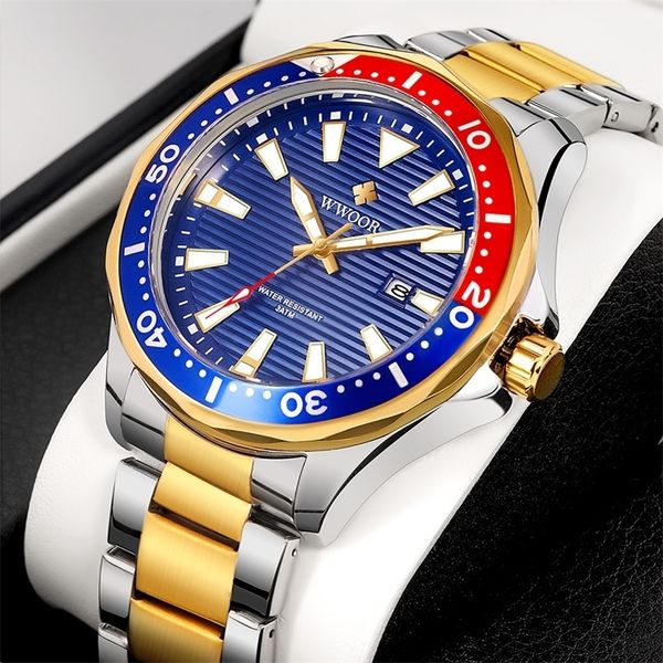 

wwoor luxury military gold watch mens sports diver quartz 30atm waterproof luminous date wristwatches relogio masculino 220225, Slivery;brown