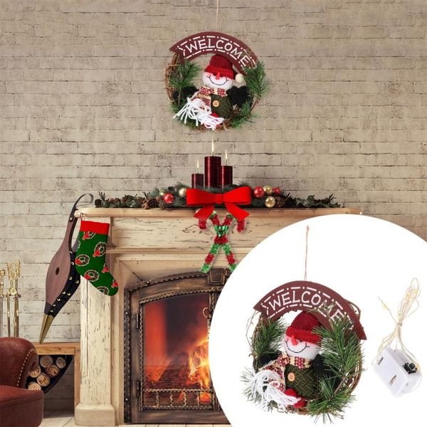

1 set christmas wreath ornament practical exquisite creative christmas garland garland adornment doll for party
