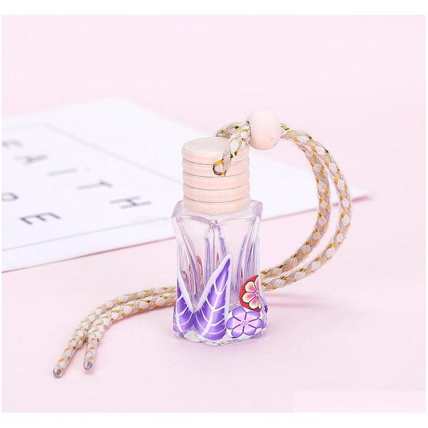 

1pc home car hanging perfume pendant fragrance air freshener empty glass bottle for essential oils diffuser qylcyu bdetoys