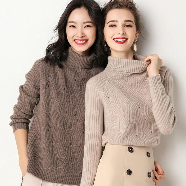 

2019 new women korean turtleneck sweater women pullover cashmere sweater slim fashion knitted winter clothes1, White;black