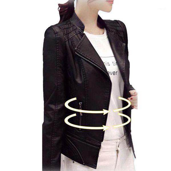 

leather jacket women casual leather coat women 2020 new short slim motorcycle clothing female outerwear jackets b011, Black;brown