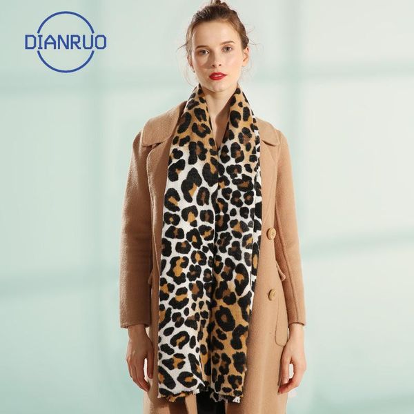 

dianruo 190x80cm large scarves women faux cashmere winter fashion leopard scarf female shawl women tippet leopard n522, Blue;gray