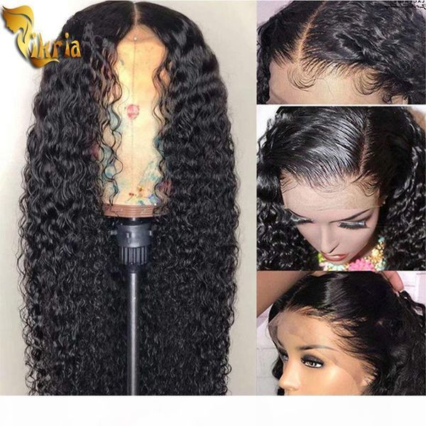 

curly jerry curly 13x4 lace front wig full lace human hair wig pre plucked hairline with baby hair 130%~150% density natural color, Black;brown