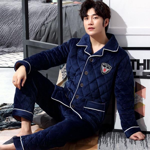 

mimi cotton-padded jacket in the fall and winter cotton flannel three layer sandwiched coral fleece leisurewear warm suit1, Black;brown