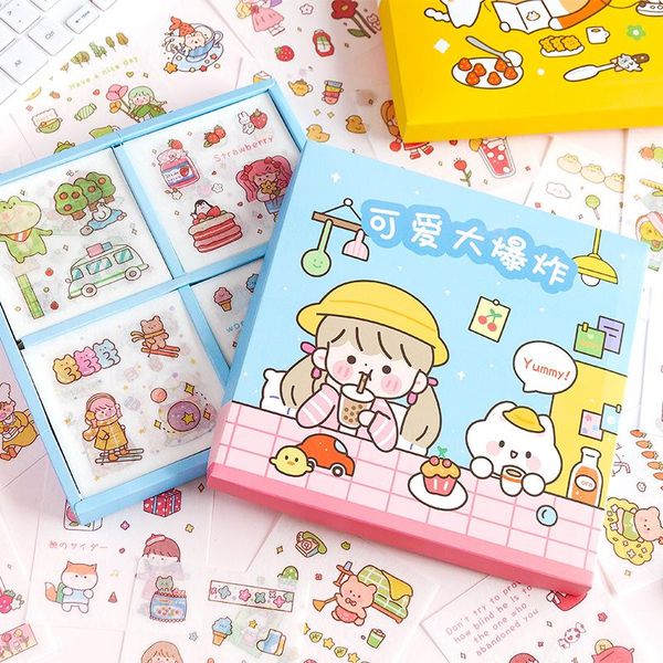 

100 штук kawaii набор стикеров cute little girl дневник декоративные наклейки это план канцтовары студенческая канцелярские бумаги наклейки