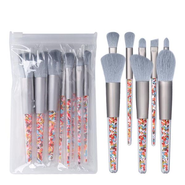 

8pcs professional makeup brush set powder brush blush foundation eye shadow cute cosmetics candy theme beauty tools