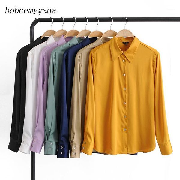 

elegant autumn spring shirt women office lady shirt blouse high street long sleeve turn down collar1, White