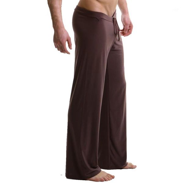 

sleep bottoms men's casual trousers soft comfortable men's sleep bottoms homewear xl pants pajama lacing loose lounge clothing1, Black;brown