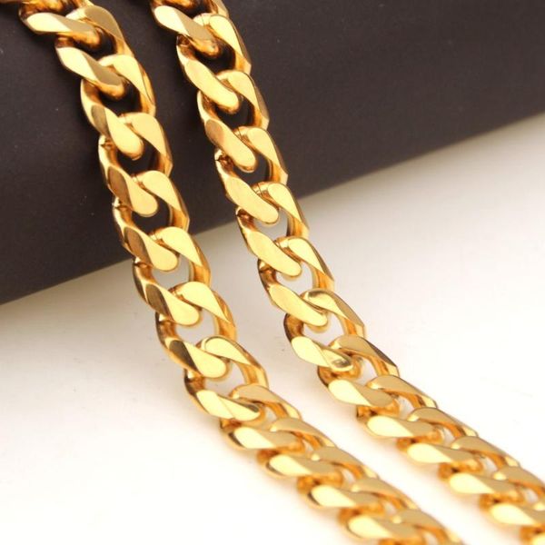 

chains 8mm fashion jewelry stainless steel gold cuban curb chain mens womens necklace or bracelet bangle 7"-40" wholesale gift, Silver
