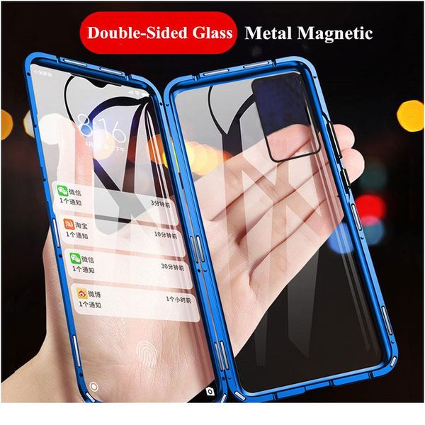 

double sided glass metal magnetic case for samsung galaxy s10e s20 fe a21s a20 a30 a50 a51 a70 a71 a81 bbyfbn