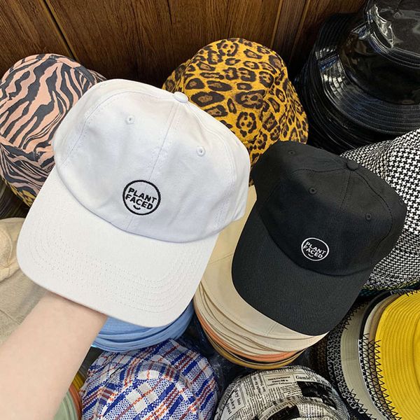 

plant round label embroidered couple's versatile baseball cap new fashion duck tongue sun hat in spring and summer, Blue;gray