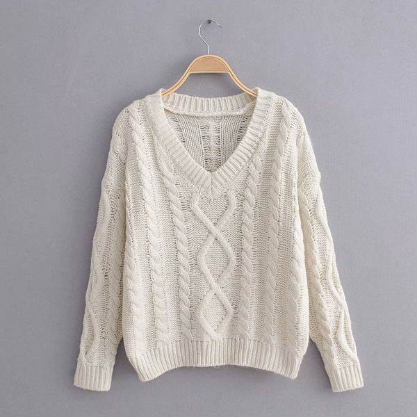 

autumn and winter new v-neck twist t-shirt casual versatile pullover pullover pullovercoat pulloversweater outerwear women's 9867 qufol, White;black