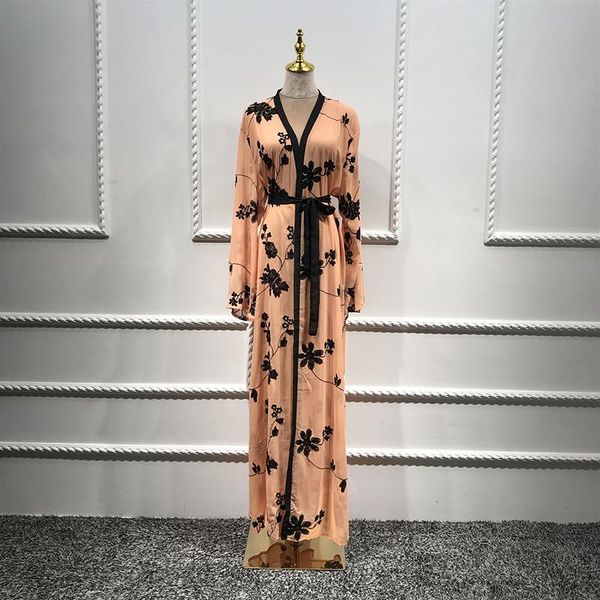 

plus size long kimono mujer 2021 chiffon abaya muslim women embroidery chiffon mesh cardigan blouse roupas feminina clothing, White