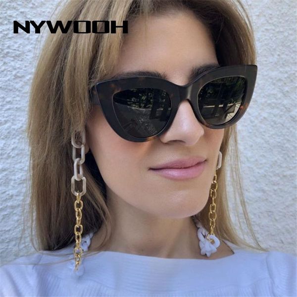 

yooske женщины cat eye солнцезащитных очки vintage shades градиент солнцезащитные очки с висячей шеями sunglass chain ретро стиля sqchhu bde
