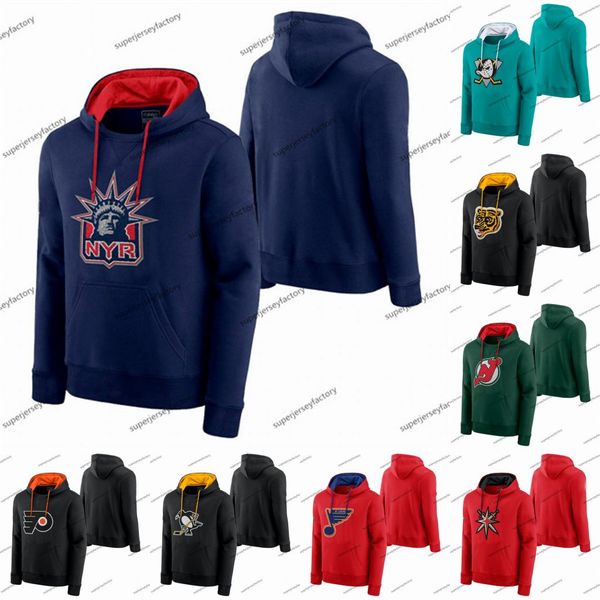 

2021 special edition archival throwback pullover hoodie new york rangers philadelphia flyers st. louis blues vegas golden knights leafs, Black;red