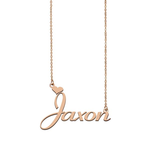 

jaxon name necklaces pendant custom personalized for women girls children friends mothers gifts 18k gold plated stainless steel, Silver