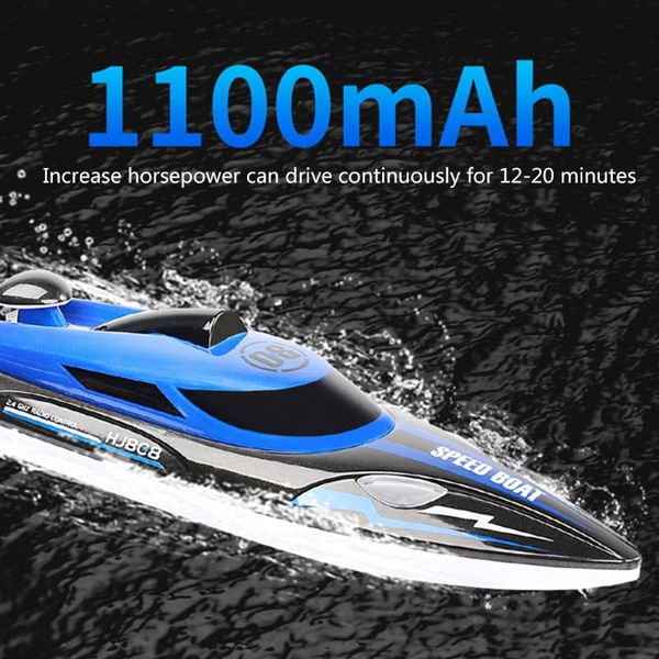 

ewellsold 2.4g premium quality hj808 rc boat 25km/h high speed remote control racing ship rc boat water speed boat children model toy