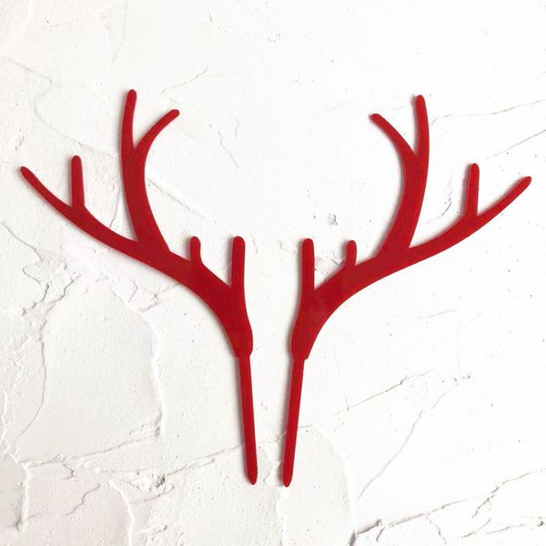 

new 2021 acrylic card antler elk cake party decoration 5 nqx9t