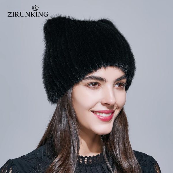 

beanie/skull caps zirunking women real for lady winter fur warm hats female quality lovely knitted beanies luxurious cute hat zh1713, Blue;gray