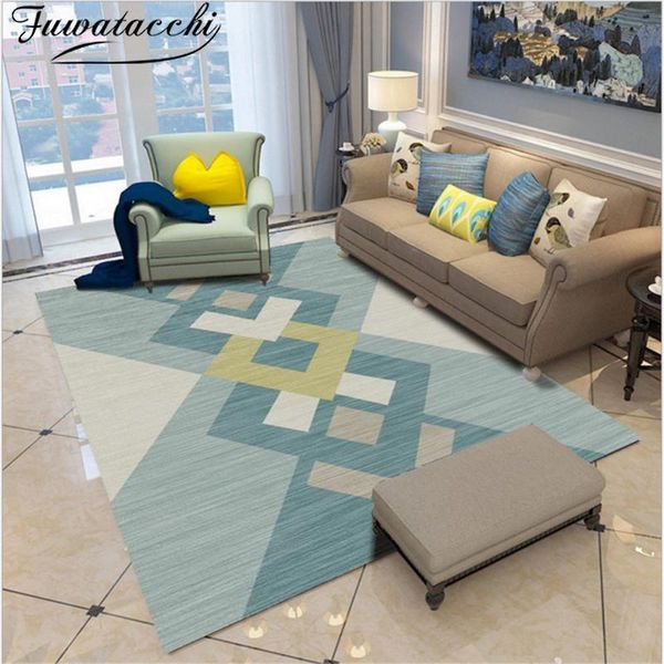 

carpets fuwatacchi nordic geometric carpet rug for living room washable modern printing alfombra floor parlor mat bedroom
