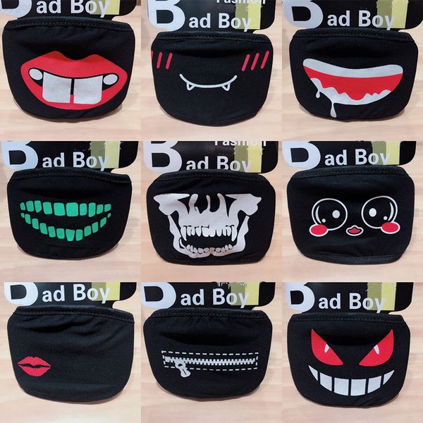 

black mask pure cotton masks washable thickened bear nose personality facial expression funny foreign trade mask designer face mask dhl