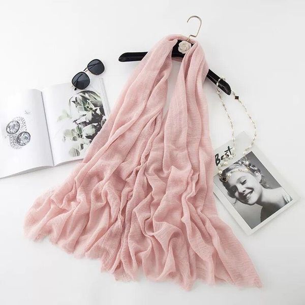 

2019 women classic cotton scarf solid color muslimturban female shawl ladies muffler linen wrap kerchief headcloth coverchief jllpbp, Blue;gray