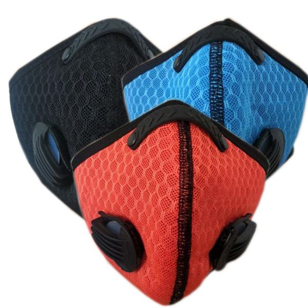 Mask Outdoor Sport Ciclismo Fronte Con Anti-Pollution 2 filtro PM 2,5 Carboni respirazione Valvola Esecuzione mascherina antipolvere Mask