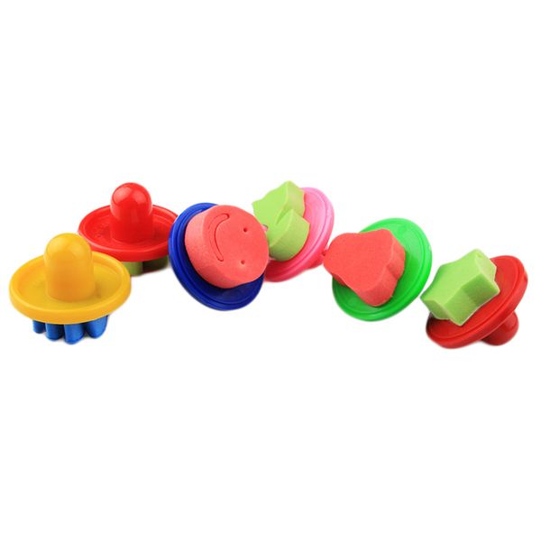 

6 pieces cartoon sponge painting stamps seal for children art tool supplies