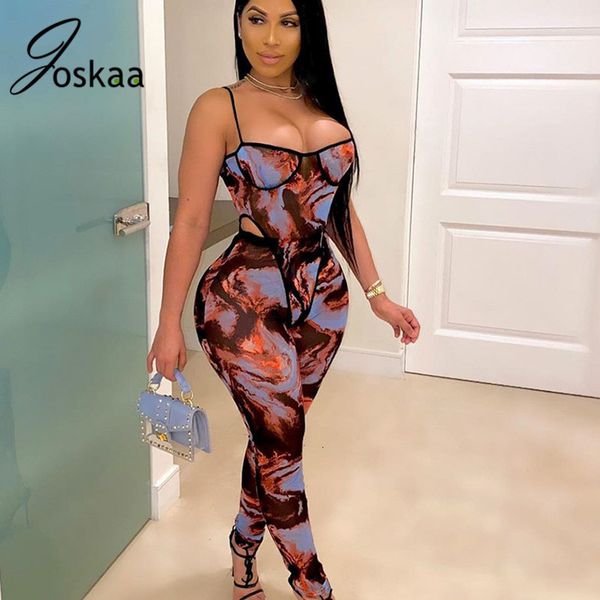 

joskaa spaghetti straps low neck skinny slim-fit strap strapless bra printed romper bodysuit women's two-piece set 201008, White