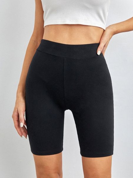 

x les do makeup solid biker shorts 81l8#, Black