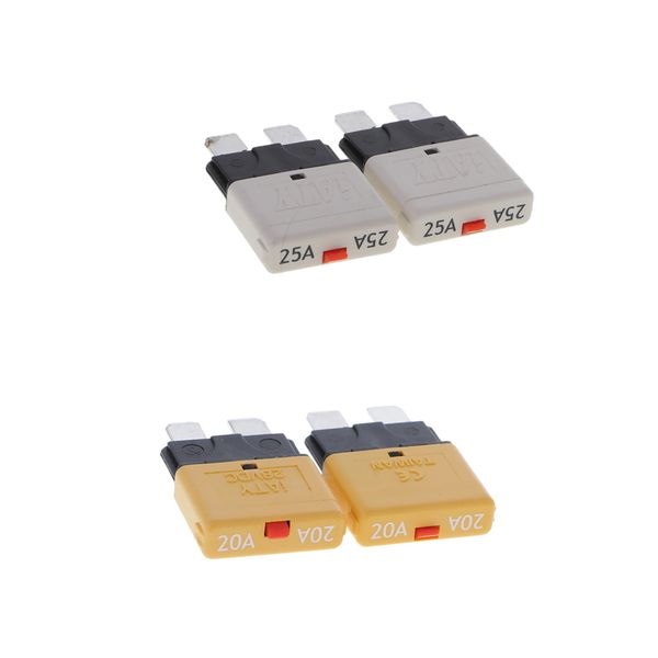 

4 pieces 28v 25a+20a auto marine resettable circuit breaker blade mini fuse