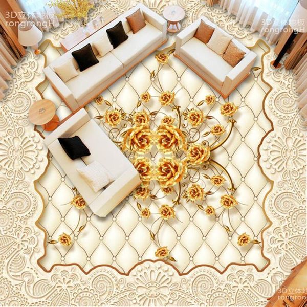 

wallpapers [self-adhesive] 3d floor tile flower 937 wallpaper mural wall print decal murals1
