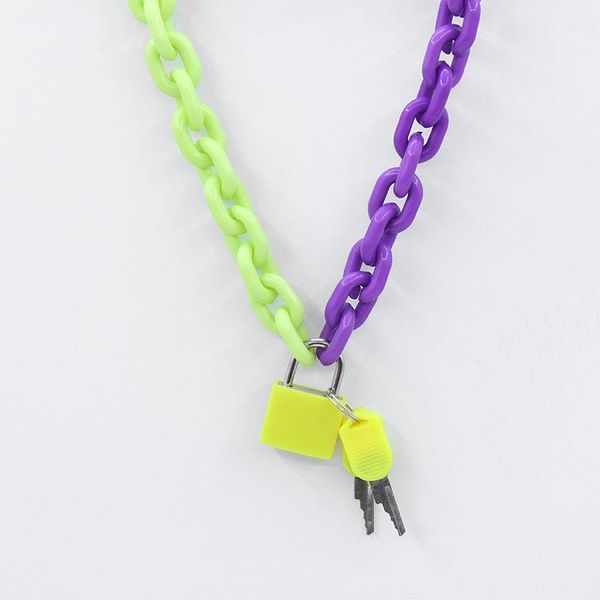 

pendant necklaces harajuku resin necklace for women jewelry bead chain female symbol internet girl choker punk rock collares mujer cl58, Silver