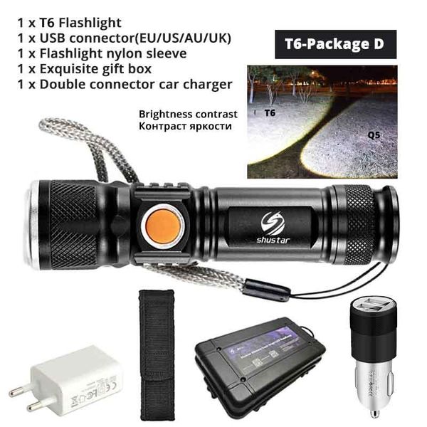 

мощный светодиодный фонарик с хвостом usb зарядный head масштабируемые водонепроницаемый фонарик портативный свет 3 режима освещения встроен