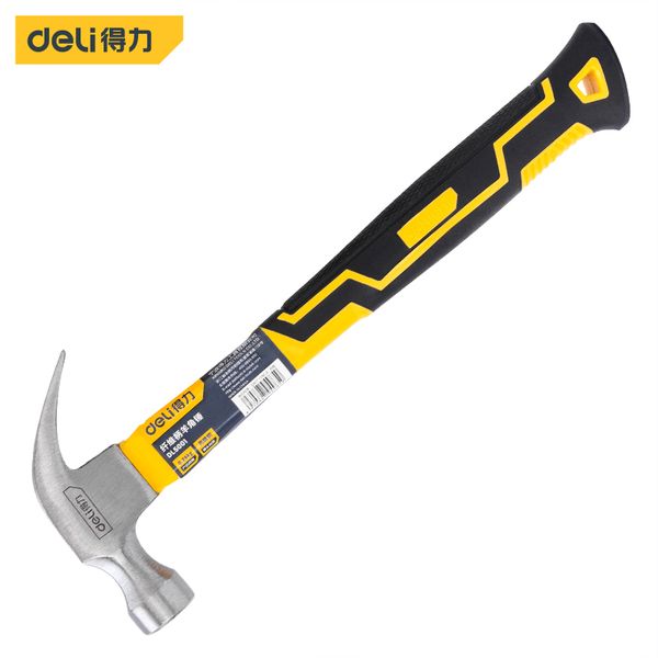 

deli round head fibre handle claw hammer professional joinery home carpentry v-horn hammer nail non-slip multi-function