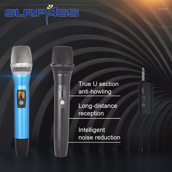 

wireless karaoke bluetooth microphone 3.5mm 6.35mm professional handheld mic for singing with digital transmitter sets1