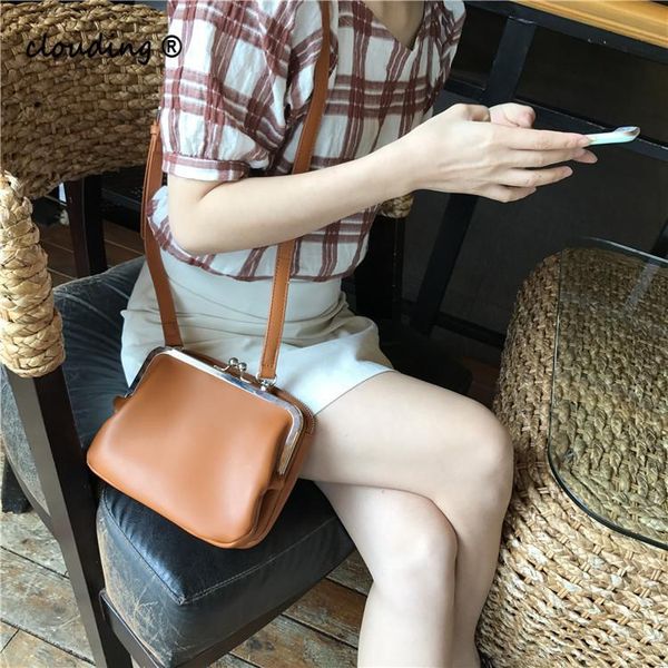 

сплошной цвет одно плечо сумка двойной замок 2020 клип двухслойный практическая рука сумка