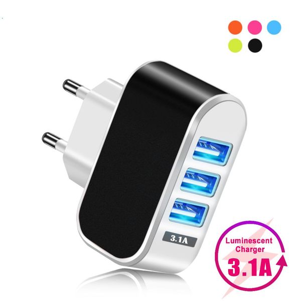 

универсальный нескольких usb зарядное устройство 3 порта 5v2a travel стены usb power adapter eu зарядное устройство зарядка для huawei mate