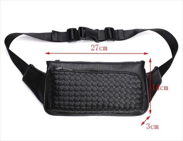 

mens weave bags waist bags pu waterpoor male new business men shoulder bag travel waist casual bag chest pack fashion leather tanes, Red;black