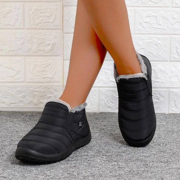 

explosion large size winter warm cotton shoes soft bottom waterproof old beijing cotton shoes handmade snow boots men and women #ru58, Black